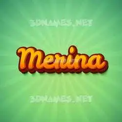 merina in Green Rays style - 3D name wallpaper