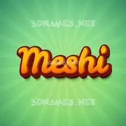 meshi in Green Rays style - 3D name wallpaper