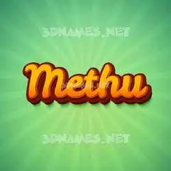 methu in Green Rays style - 3D name wallpaper