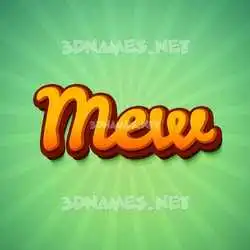 mew in Green Rays style - 3D name wallpaper