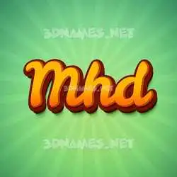 mhd in Green Rays style - 3D name wallpaper