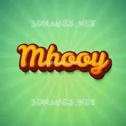 mhooy in Green Rays style - 3D name wallpaper