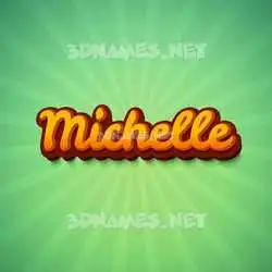 michelle in Green Rays style - 3D name wallpaper