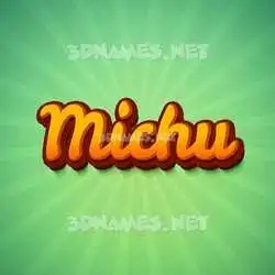 michu in Green Rays style - 3D name wallpaper