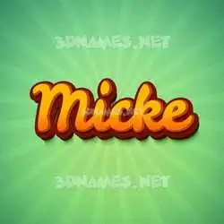 micke in Green Rays style - 3D name wallpaper