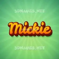 mickie in Green Rays style - 3D name wallpaper