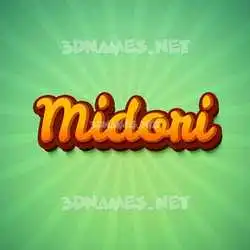 midori in Green Rays style - 3D name wallpaper