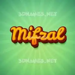 mifzal in Green Rays style - 3D name wallpaper