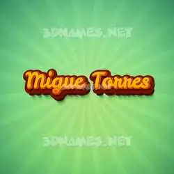 migue torres in Green Rays style - 3D name wallpaper