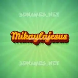 mikaylajesus in Green Rays style - 3D name wallpaper