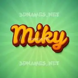 miky in Green Rays style - 3D name wallpaper