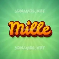 mille in Green Rays style - 3D name wallpaper