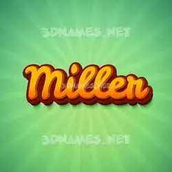 miller in Green Rays style - 3D name wallpaper