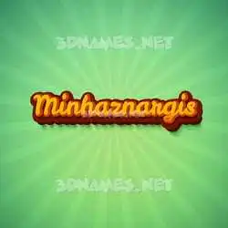 minhaznargis in Green Rays style - 3D name wallpaper