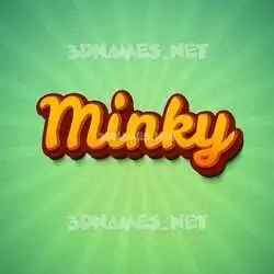 minky in Green Rays style - 3D name wallpaper