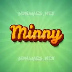 minny in Green Rays style - 3D name wallpaper