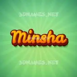 minsha in Green Rays style - 3D name wallpaper