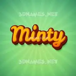 minty in Green Rays style - 3D name wallpaper