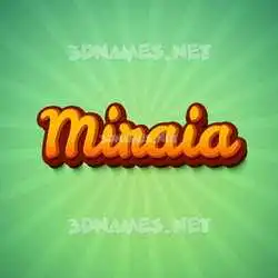 miraia in Green Rays style - 3D name wallpaper