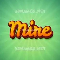 mire in Green Rays style - 3D name wallpaper