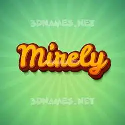mirely in Green Rays style - 3D name wallpaper
