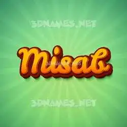 misab in Green Rays style - 3D name wallpaper
