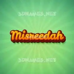 misreedah in Green Rays style - 3D name wallpaper