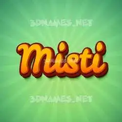 misti in Green Rays style - 3D name wallpaper
