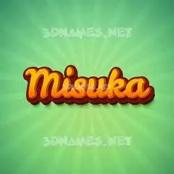 misuka in Green Rays style - 3D name wallpaper