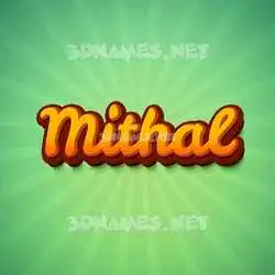 mithal in Green Rays style - 3D name wallpaper