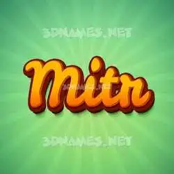 mitr in Green Rays style - 3D name wallpaper