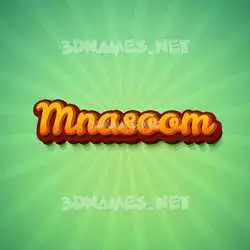 mnasoom in Green Rays style - 3D name wallpaper