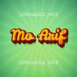 mo arif in Green Rays style - 3D name wallpaper