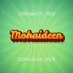 mohaideen in Green Rays style - 3D name wallpaper