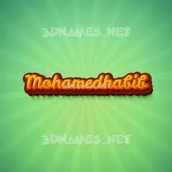 mohamedhabib in Green Rays style - 3D name wallpaper
