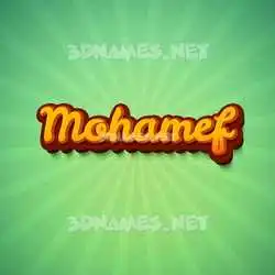 mohamef in Green Rays style - 3D name wallpaper