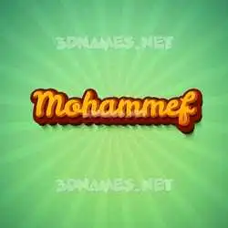 mohammef in Green Rays style - 3D name wallpaper