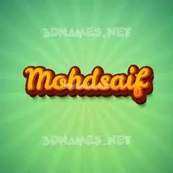 mohdsaif in Green Rays style - 3D name wallpaper