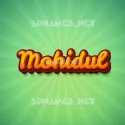 mohidul in Green Rays style - 3D name wallpaper