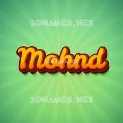 mohnd in Green Rays style - 3D name wallpaper
