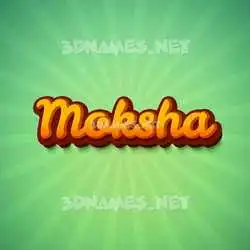 moksha in Green Rays style - 3D name wallpaper
