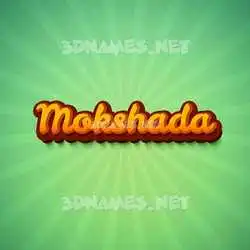 mokshada in Green Rays style - 3D name wallpaper