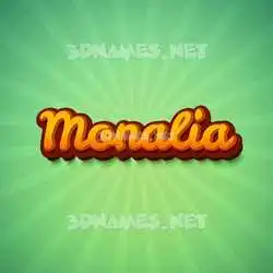 monalia in Green Rays style - 3D name wallpaper