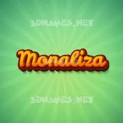 monaliza in Green Rays style - 3D name wallpaper
