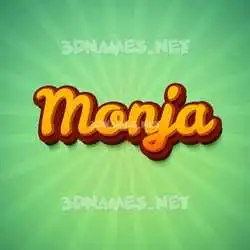 monja in Green Rays style - 3D name wallpaper