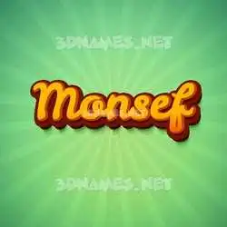 monsef in Green Rays style - 3D name wallpaper