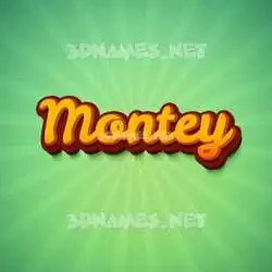 montey in Green Rays style - 3D name wallpaper