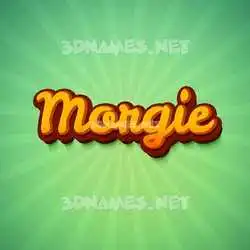 morgie in Green Rays style - 3D name wallpaper