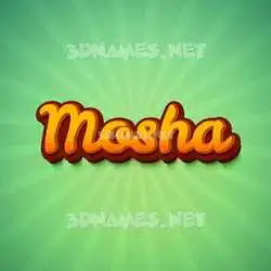mosha in Green Rays style - 3D name wallpaper