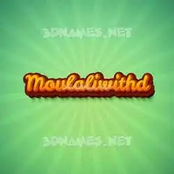 moulaliwithd in Green Rays style - 3D name wallpaper